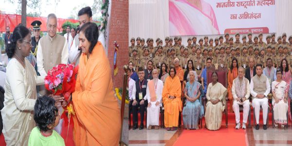 राष्ट्रपति और राज्यपाल ने किया वात्सल्य ग्राम का भ्रमण, दीदी मां साध्वी ऋतंभरा ने किया स्वागत