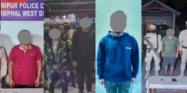 मणिपुर में विभिन्न उग्रवादी संगठनों के पांच कैडर गिरफ्तार, हथियार व आईईडी बरामद, बंकर ध्वस्त