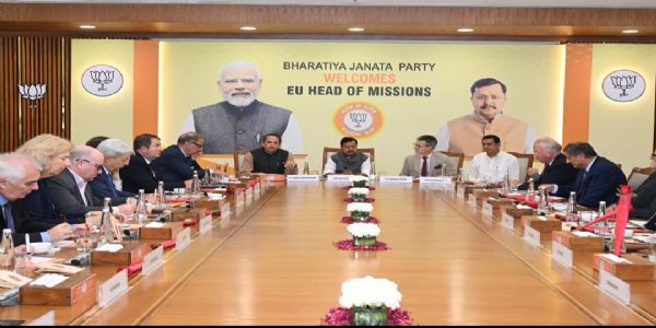 यूरोपीय संघ के 23 सदस्य देशों के मिशन प्रमुखों के साथ नितिन नवीन ने किया संवाद