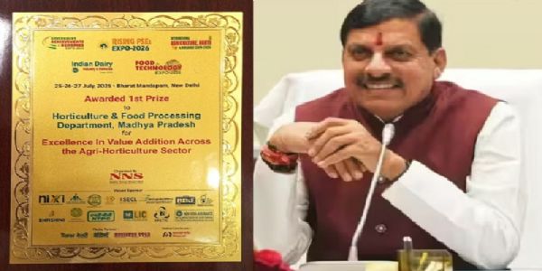 मप्र को एग्री-हॉर्टिकल्चर सेक्टर में मिला प्रथम पुरस्कार, मुख्यमंत्री ने उत्कृष्ट प्रदर्शन पर दी बधाई