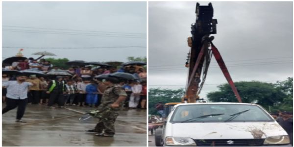 मप्र के राजगढ़ में नाले में बही कार, 11 में से 7 के शव बरामद, दो ने तैरकर बचाई जान