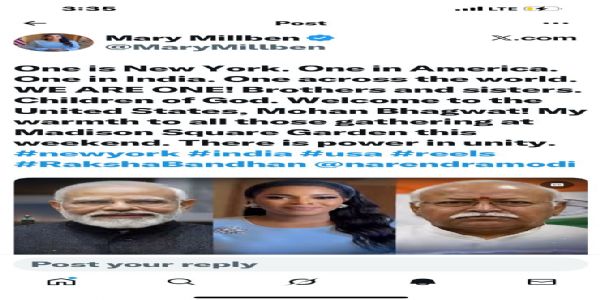 आरएसएस प्रमुख मोहन भागवत के कार्यक्रम के विरोध पर अमेरिकी गायिका मैरी मिलबेन का पलटवार